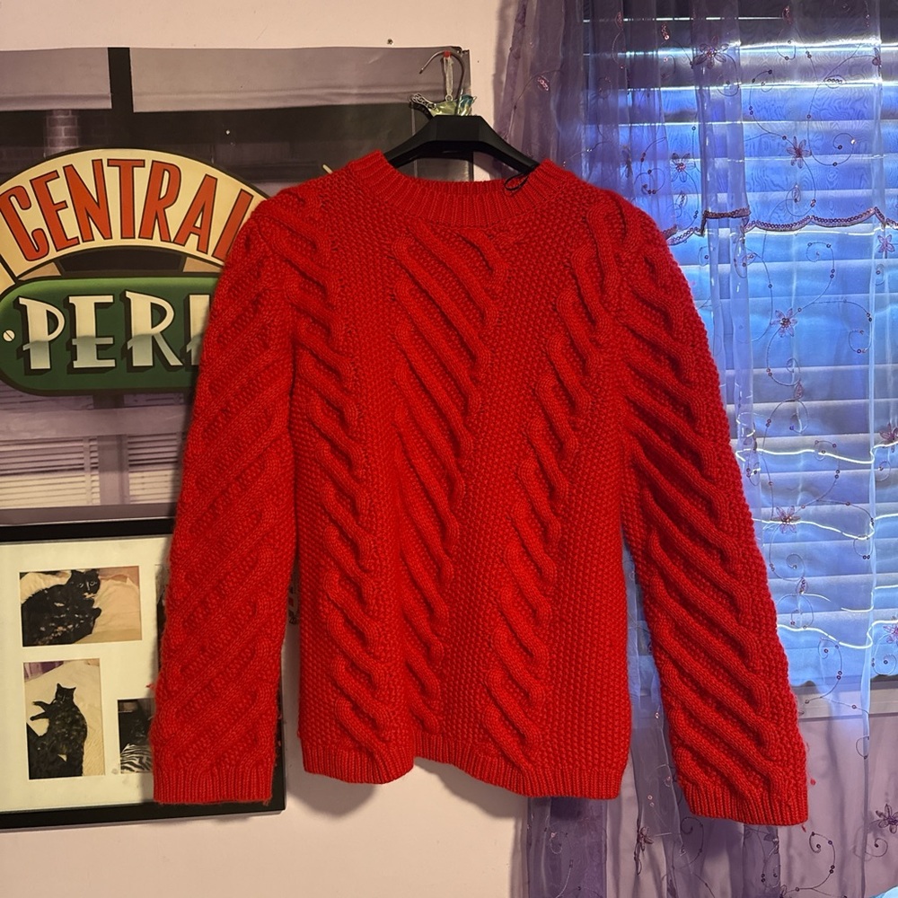 H&M Red Cable Knit Sweater
